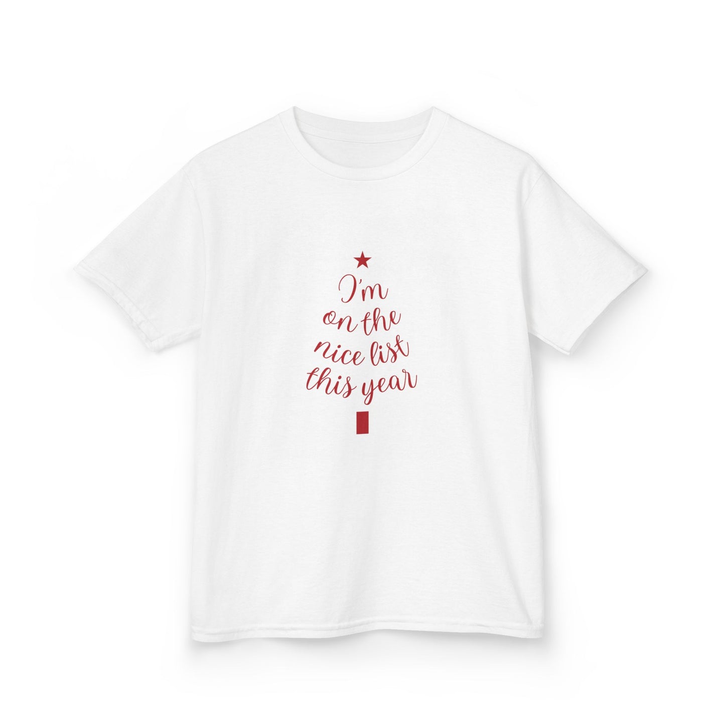 Festive Kids Tee with 'Nice List' Design | Christmas Gift, Holiday Apparel, Kid's T-Shirt, Cute Xmas Outfit, Family Photos, Seasonal Wear
