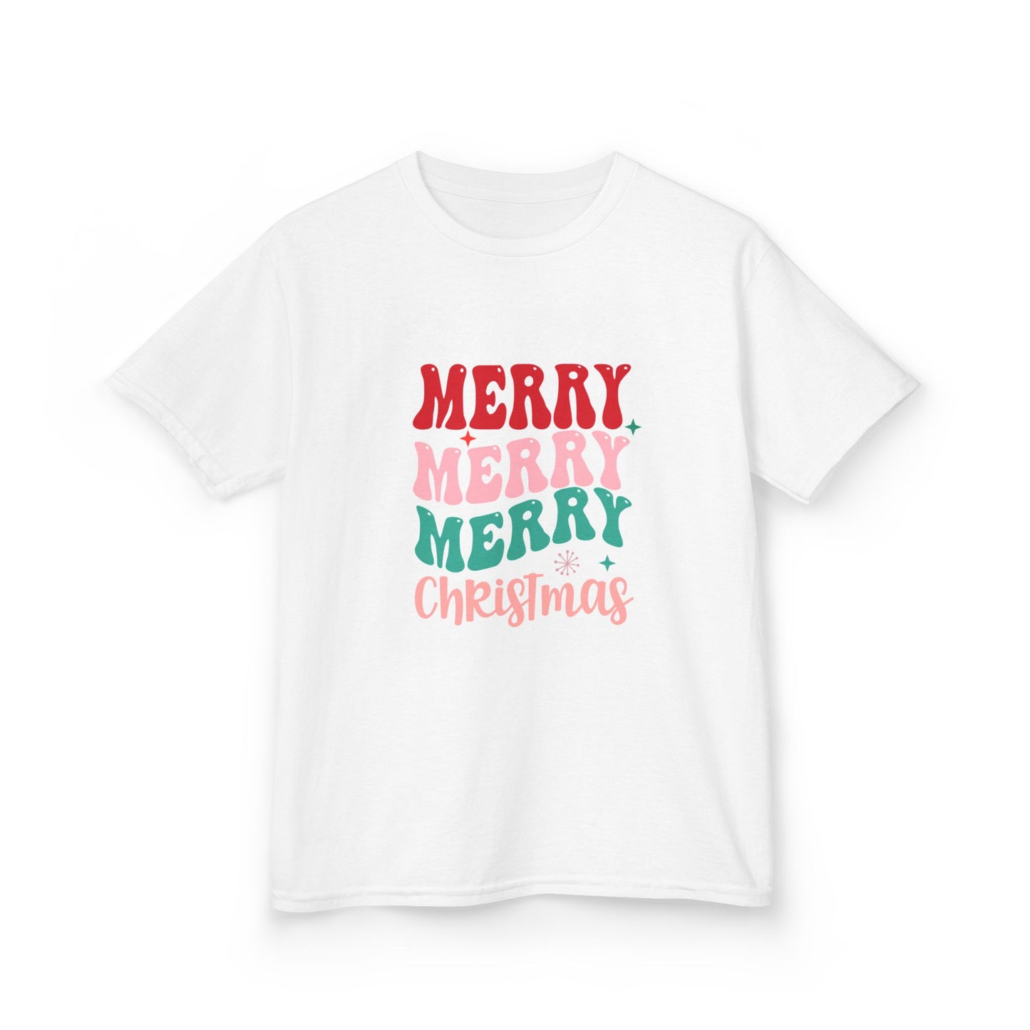 Merry Kids T-Shirt, Christmas Tee for Children, Holiday Apparel, Festive Clothing, Gifts for Kids, Cute Holiday Shirt