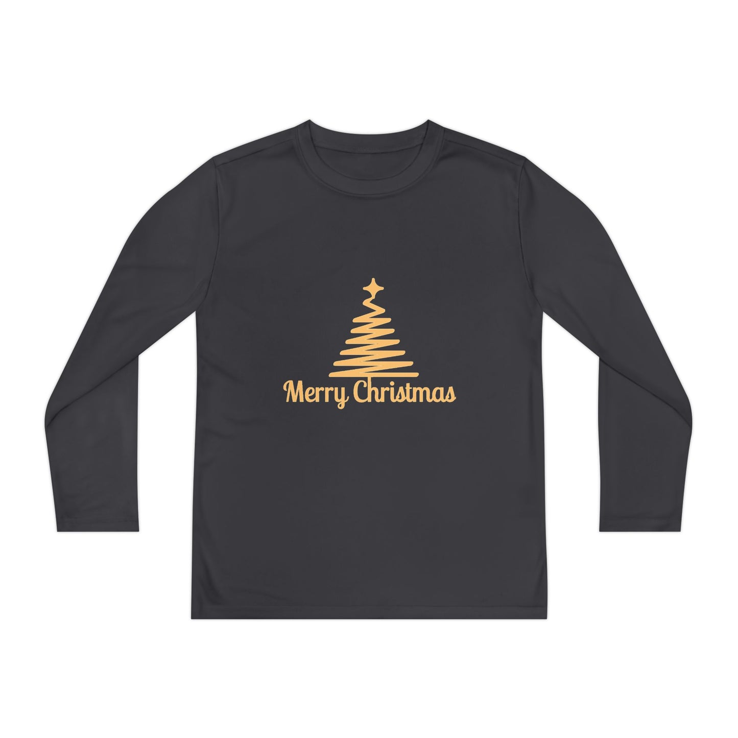 Youth Long Sleeve Christmas Tee, Merry Christmas Shirt, Holiday Gift for Kids, Winterwear, Festive Long Sleeve Top