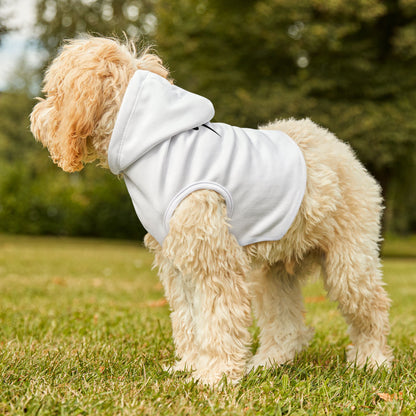 SORA Pet Hoodie — White Dog & Cat Hoodie with Small Black Bolt Logo