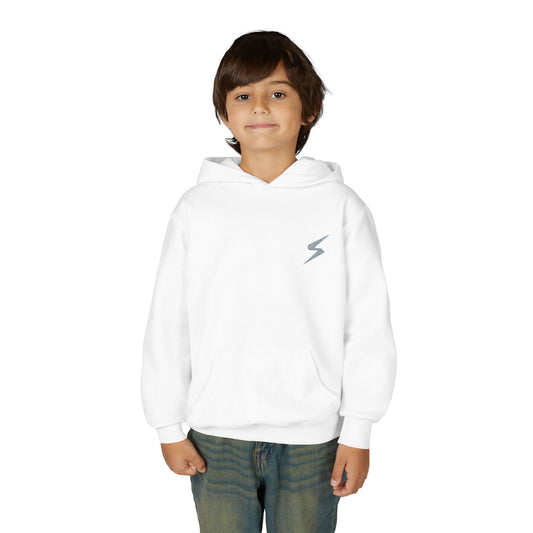 SORA Youth Heavy Blend Hooded with Lightning Bolt Design - Perfect for School, Sports, and Everyday Wear