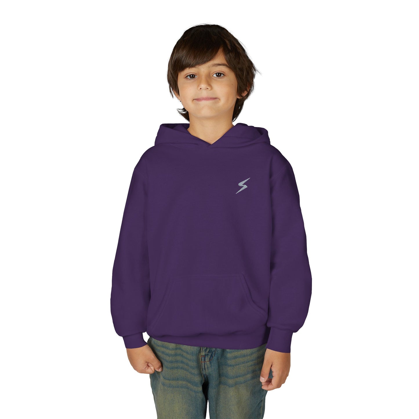 SORA Youth Heavy Blend Hooded with Lightning Bolt Design - Perfect for School, Sports, and Everyday Wear
