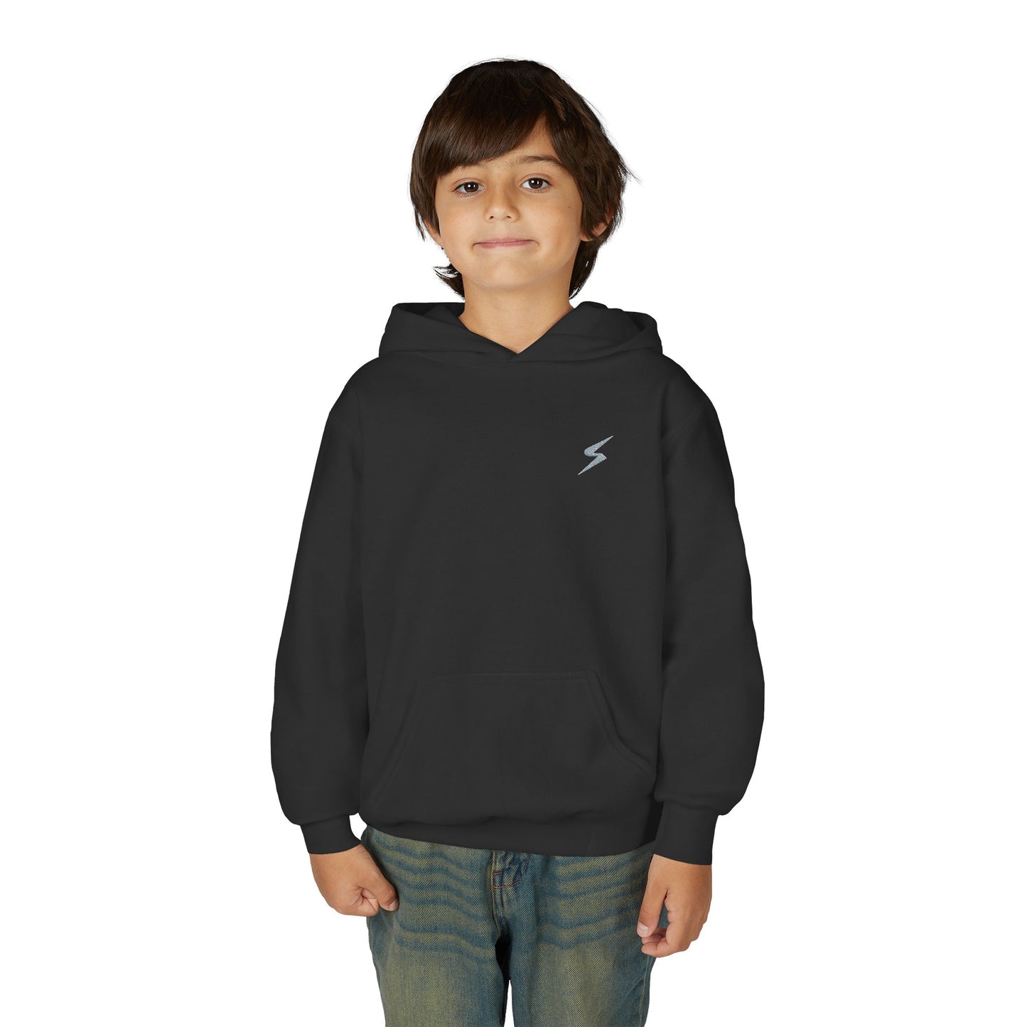 SORA Youth Heavy Blend Hooded with Lightning Bolt Design - Perfect for School, Sports, and Everyday Wear