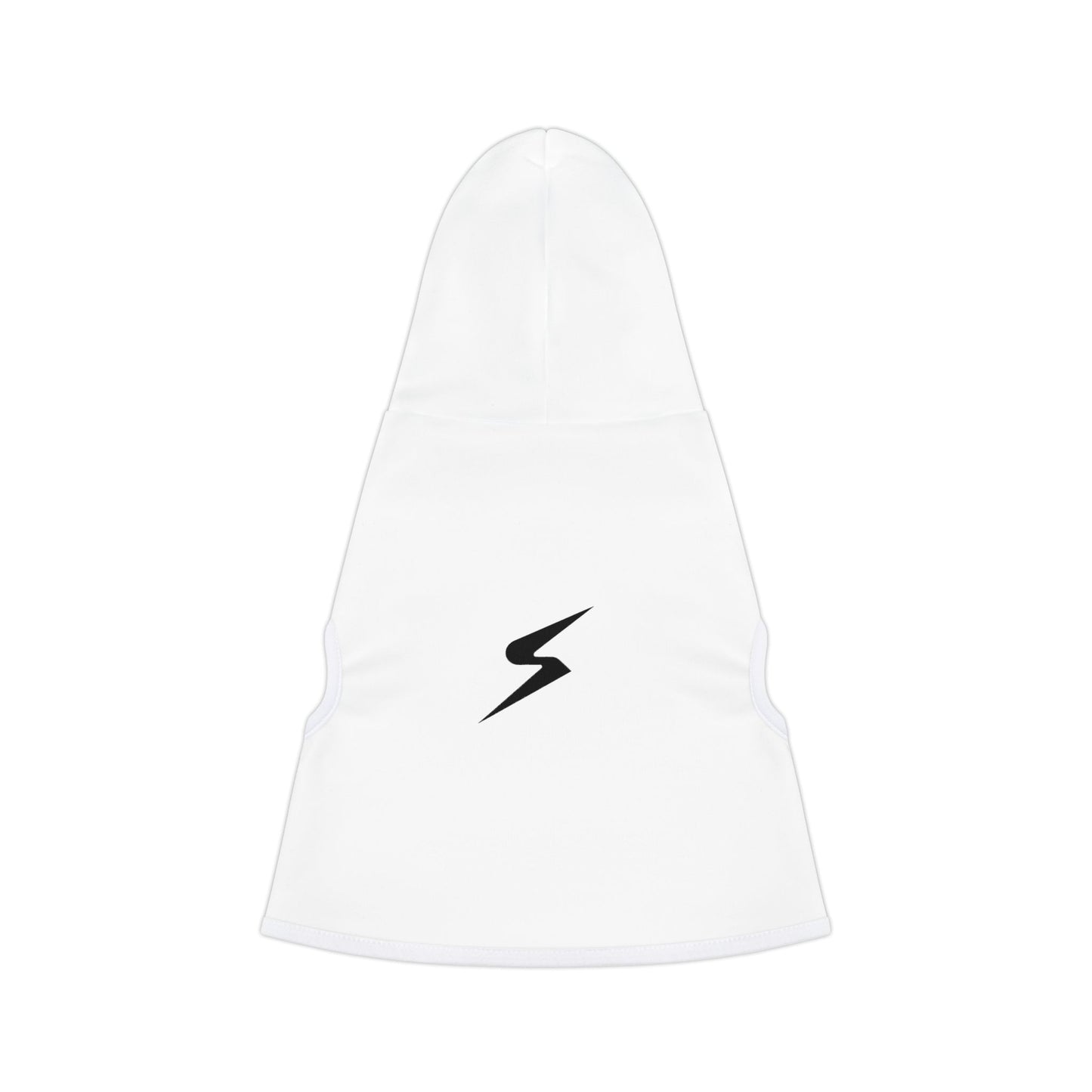 SORA Pet Hoodie — White Dog & Cat Hoodie with Small Black Bolt Logo