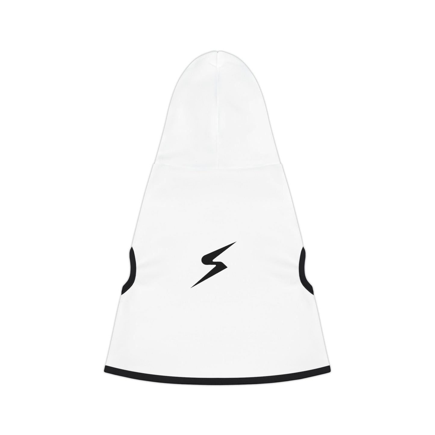 SORA Pet Hoodie — White Dog & Cat Hoodie with Small Black Bolt Logo
