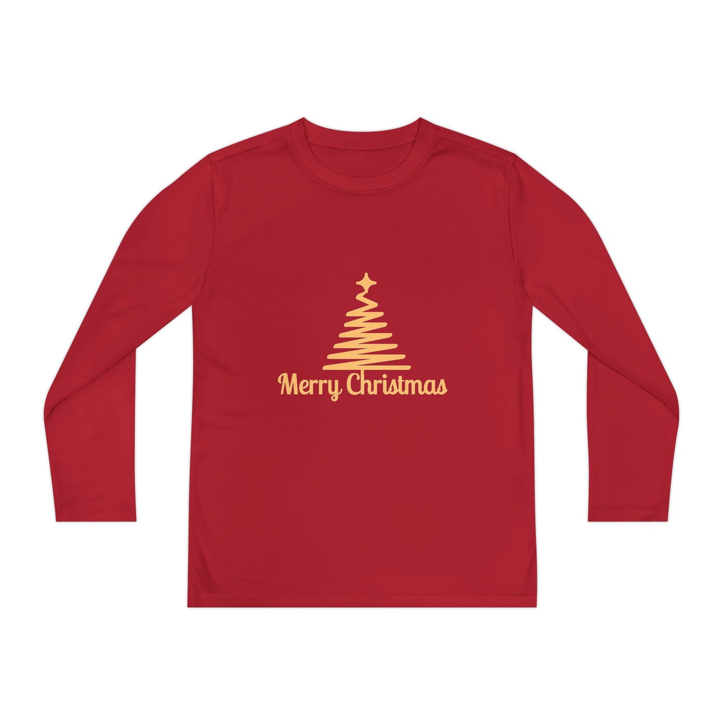 Youth Long Sleeve Christmas Tee, Merry Christmas Shirt, Holiday Gift for Kids, Winterwear, Festive Long Sleeve Top