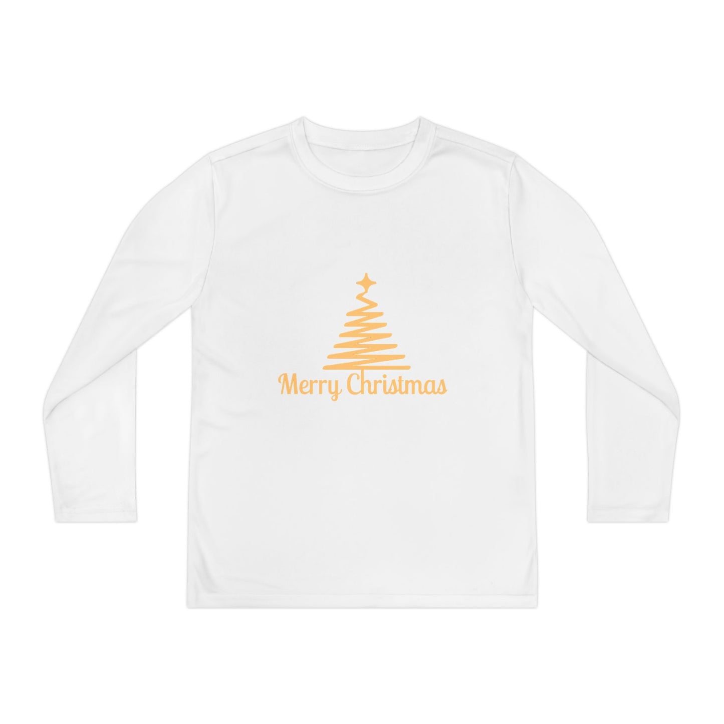 Youth Long Sleeve Christmas Tee, Merry Christmas Shirt, Holiday Gift for Kids, Winterwear, Festive Long Sleeve Top