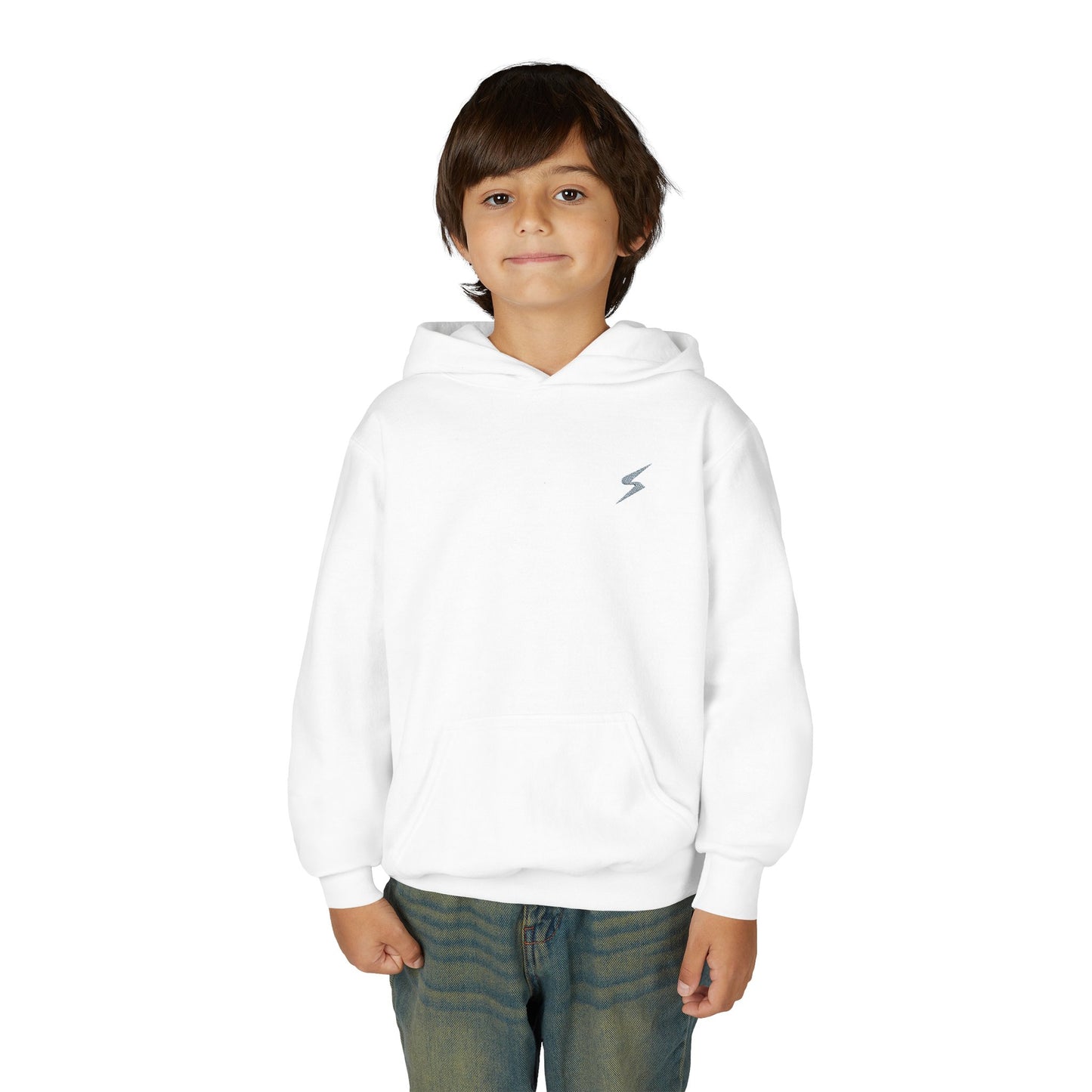 SORA Youth Heavy Blend Hooded with Lightning Bolt Design - Perfect for School, Sports, and Everyday Wear