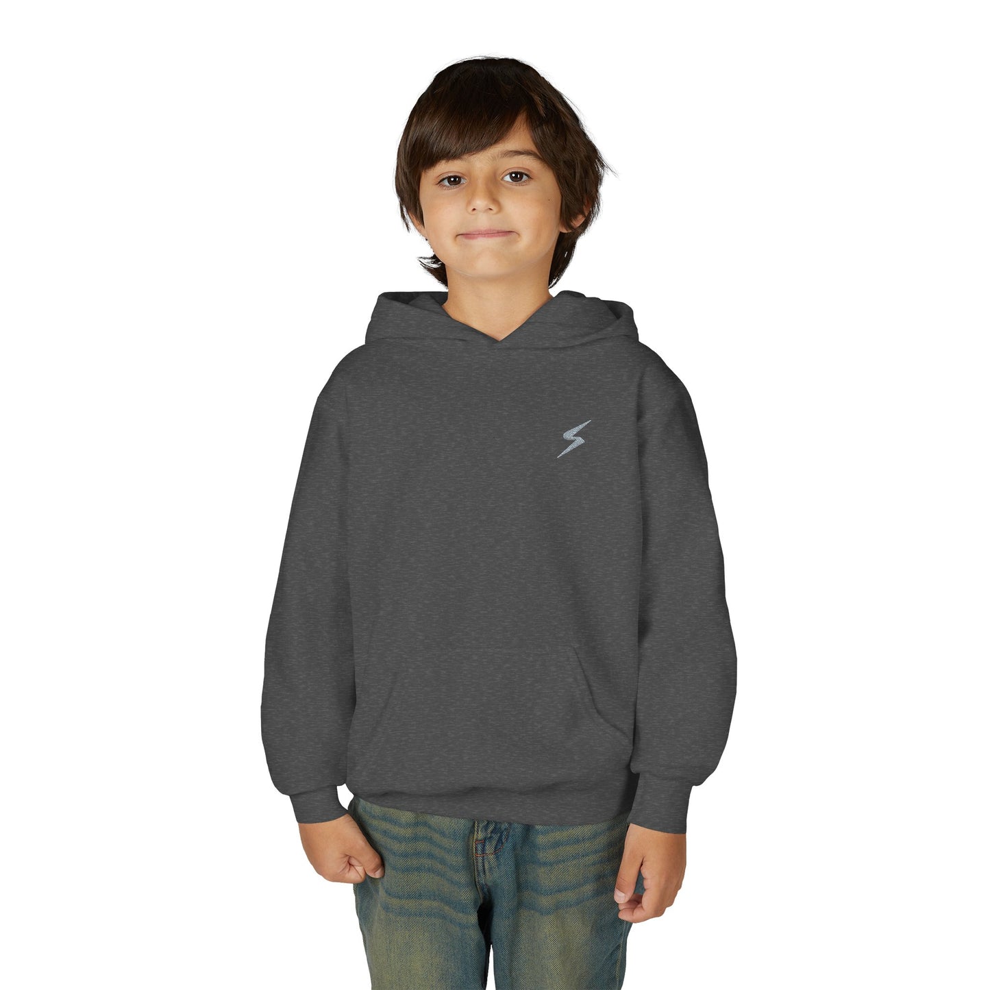 SORA Youth Heavy Blend Hooded with Lightning Bolt Design - Perfect for School, Sports, and Everyday Wear